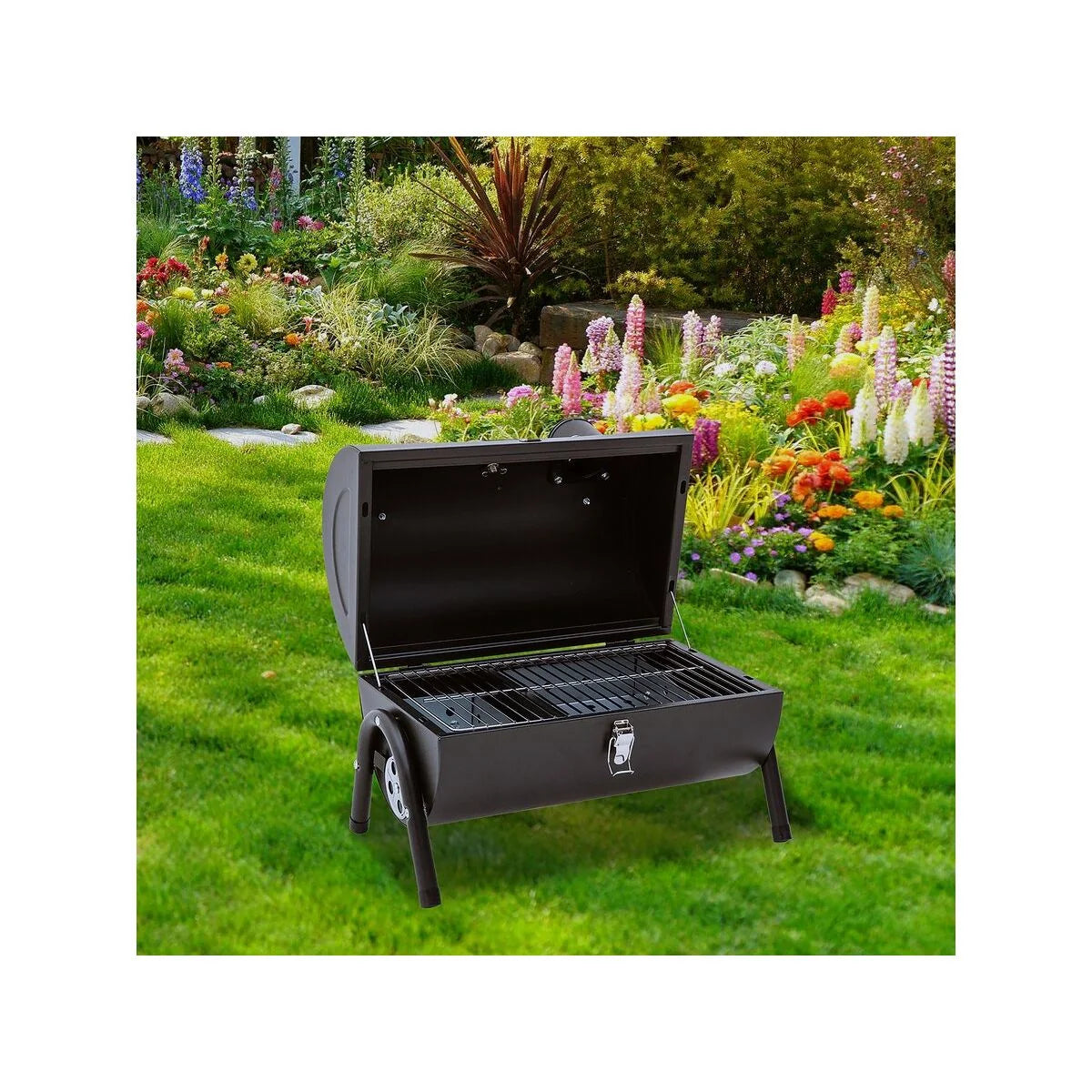 Churrasqueira a Carvão Portátil "Capitão" - 42 X 27 X 43 Cm - Preta