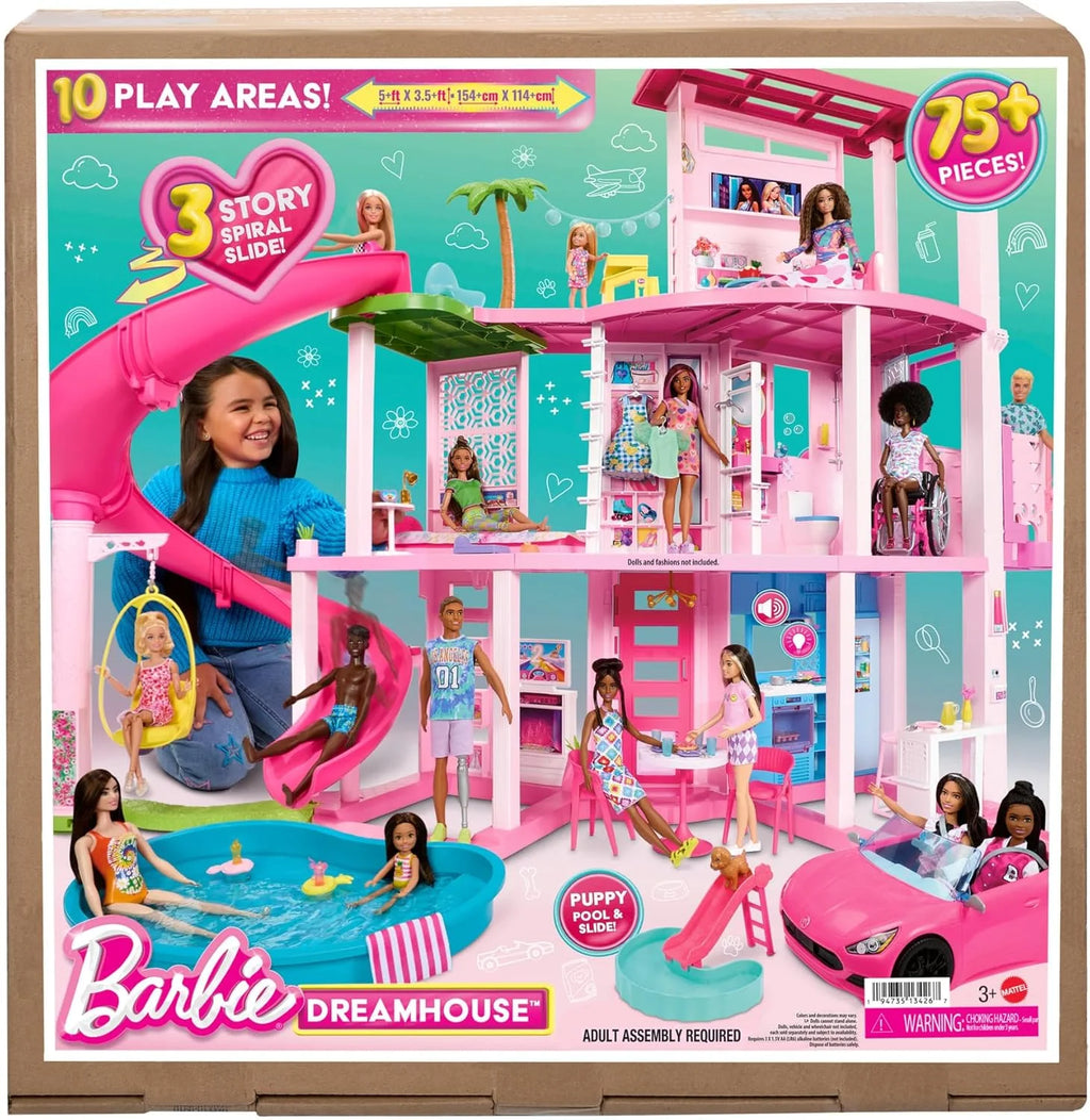 Barbie Dreamhouse 2023 Casa de bonecas de brinquedo de 3 andares com +75 móveis e acessórios, +3 anos (Mattel HMX10)