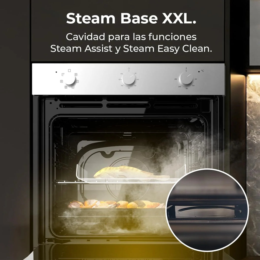 Forno Multifunções de Encastrar Cecotec 70L Bolero Hexa M236000 Line Time. 2800W, 6 Funções, Temporizador, Steam Base XXL, Steam Assist, Steam EasyClean, Cooling Fan, Modo Defrost, Eco, Convecção