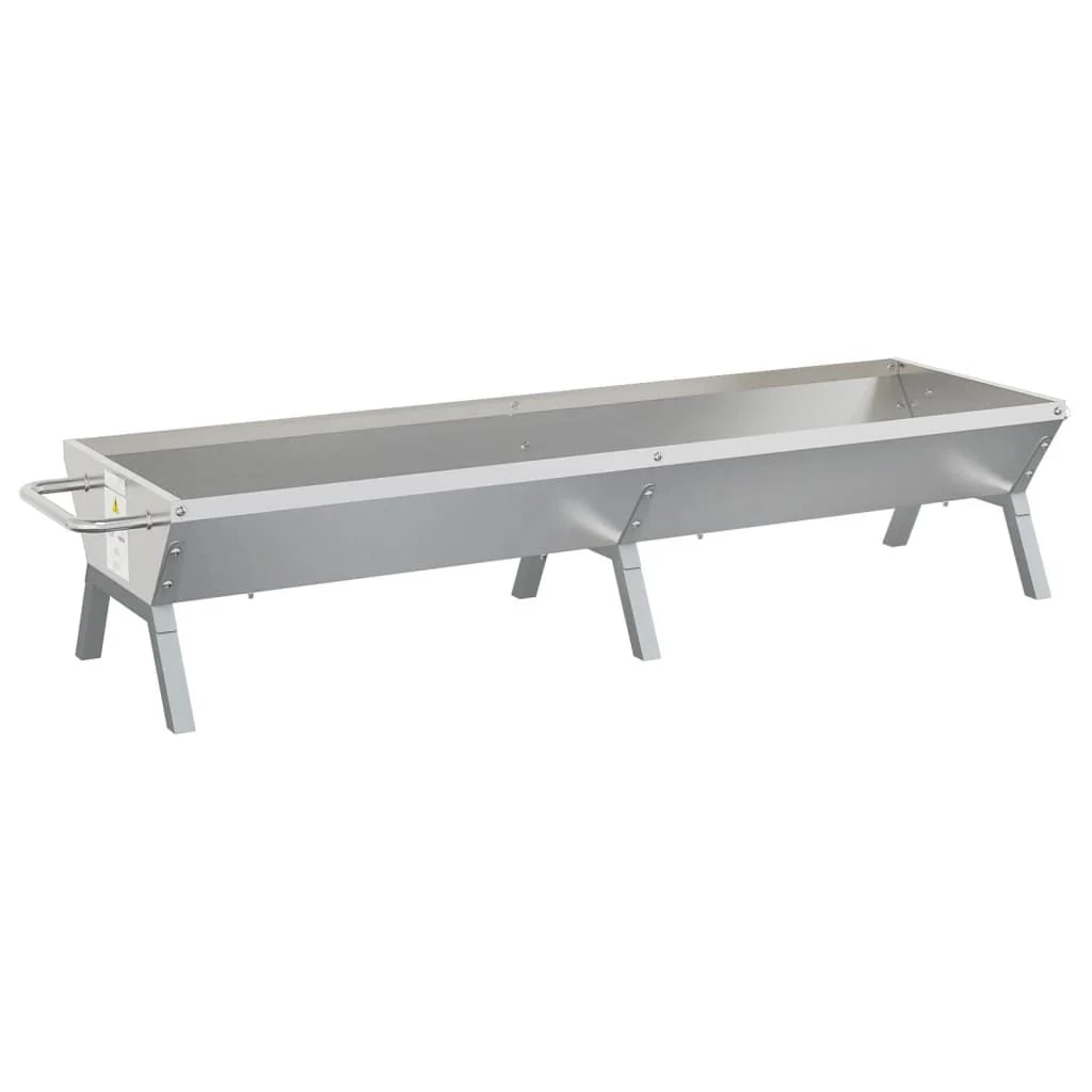 Bandeja para churrasco em aço inoxidável prata 158x42x31 cm Vidaxl