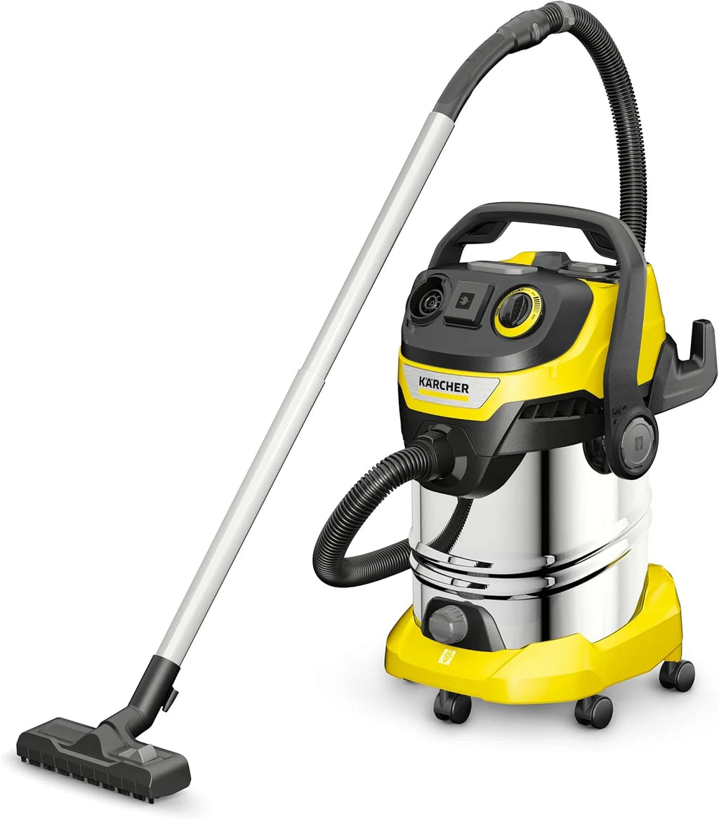 Kärcher, Aspirador de Pó e Líquidos WD 6 P S V-30/6/22/T, Filtro cartucho, 1300 W, Mangueira de aspiração de 2 m e armazenamento de mangueira, Função soprador, Amarelo/Preto, Tanque de 30 l