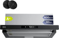 CIARRA CBCB6909A Coifa de Parede Telescópica Preta para Cozinha 60 cm 600 m³/h Classe A+ 3 Níveis Controle Touch Iluminação LED Filtro de Carvão CBCF055