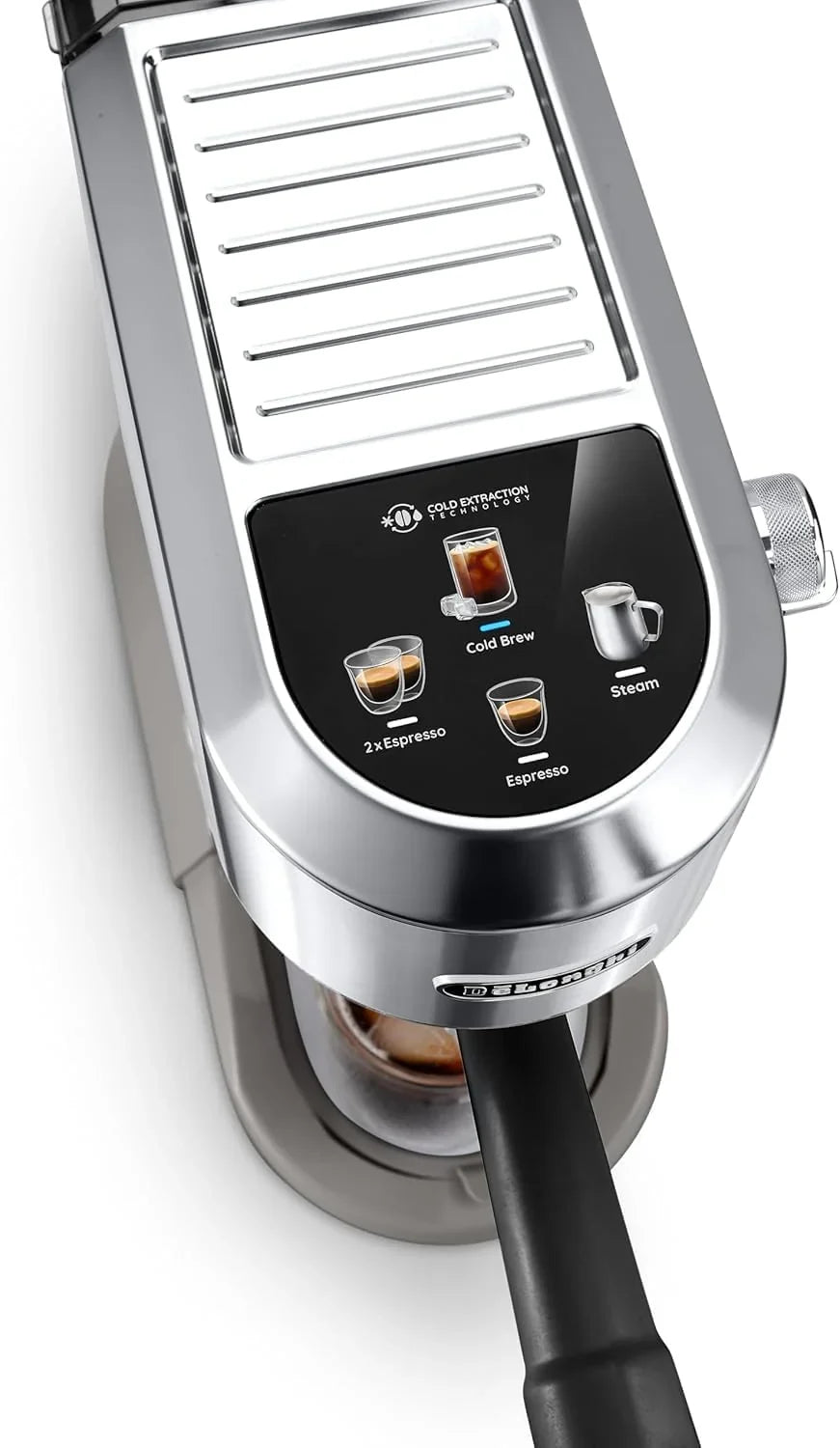 De'Longhi Dedica – Cafeteira de Bomba em Aço Inoxidável para Café Moído ou Saquetas, Espresso e Cappuccino, Reservatório de 1.3 Litros, Sistema Anti-pingo, Modelo EC685.M, Cor Metal