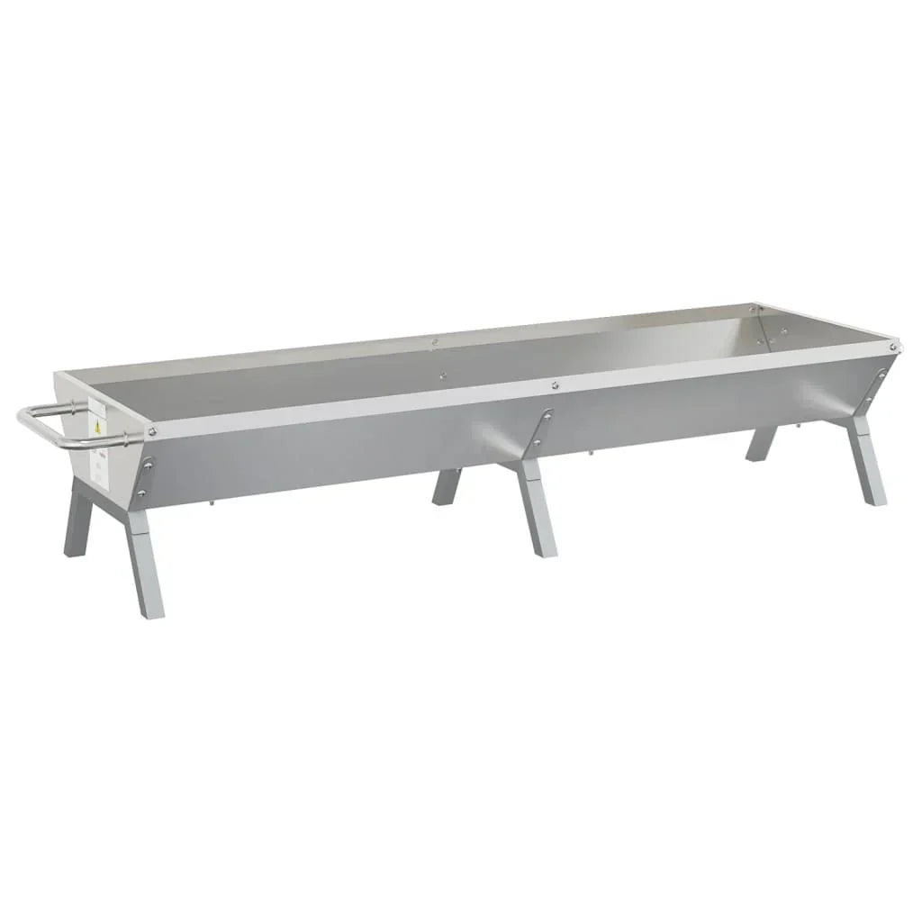 Bandeja de churrasqueira em aço inoxidável prateado 158x42x31 cm Vidaxl