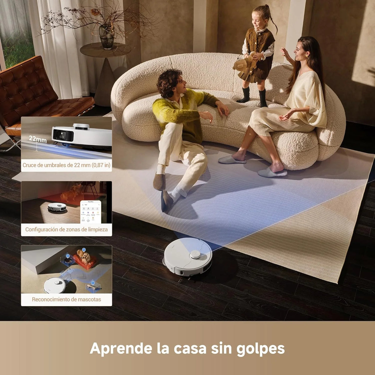 Mova P50Pro Ultra Robô Mopa e Aspirador de Pó, 19.000 Pa, Autodescarga e Autolimpeza com Água Quente a 75°C, Mopa Extensível, Navegação LDS+IA RGB, Evita Obstáculos, Ideal para Pelos de Animais e Tapetes