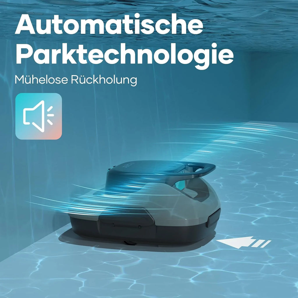 AIPER Robô Limpa-Piscina, Aspirador de Piscina Sem Fio a Bateria, Tempo de Limpeza de 90 Minutos, Limpeza Automática com Função de Autoestacionamento