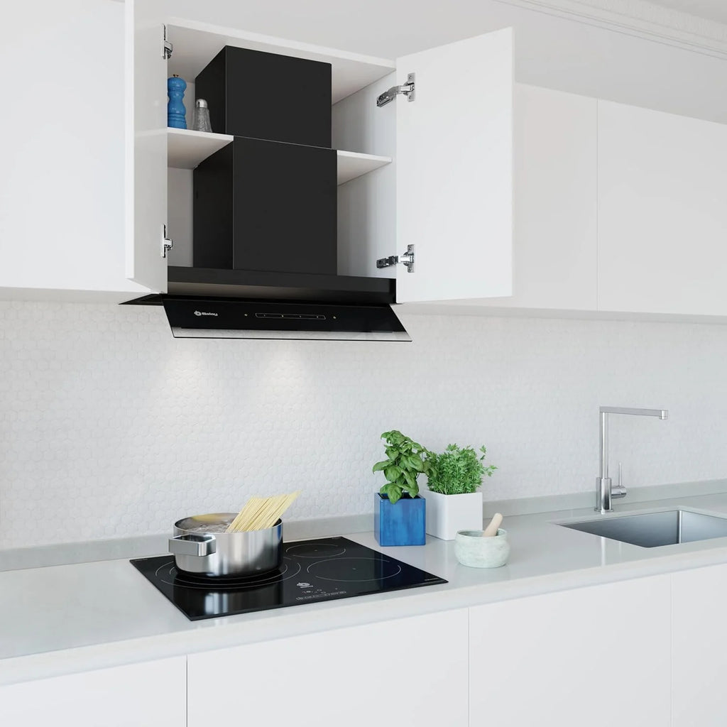 Balay – Coifa Decorativa Integrável, 60 cm de largura, 4 níveis de extração, Instalação em Saída de Fumaça ou Recirculação, Preto, 3BD967GN