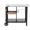 Carrinho de Serviço para Churrasco "Gelia" 117 x 59 cm - Aço Inoxidável - Preto