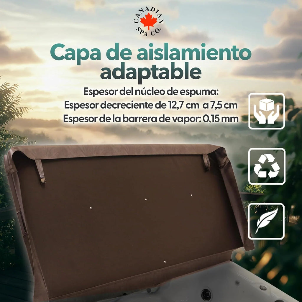 CANADIAN SPA CO. Capa Protetora para Banheira de Hidromassagem, Cor Marrom, 218 x 218 cm, Disponível em Vários Tamanhos e Cores