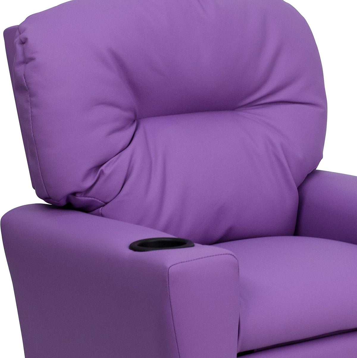 Poltrona Reclinável Infantil Contemporânea Flash Furniture com Porta-Copos, Madeira, Vinil Bege, 66,04 x 53,34 x 53,34 cm