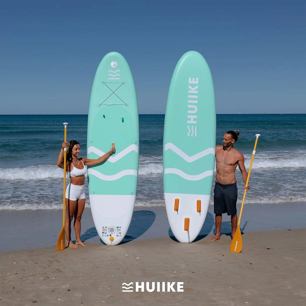 HUIIKE Prancha de Paddle Surf Inflável com Acessórios Inclusos, Remo, Quilhas, Inflador. Stand Up Paddle Board de Grande Estabilidade e Resistência. 305 x 84 x 15 cm, Suporta até 130 kg