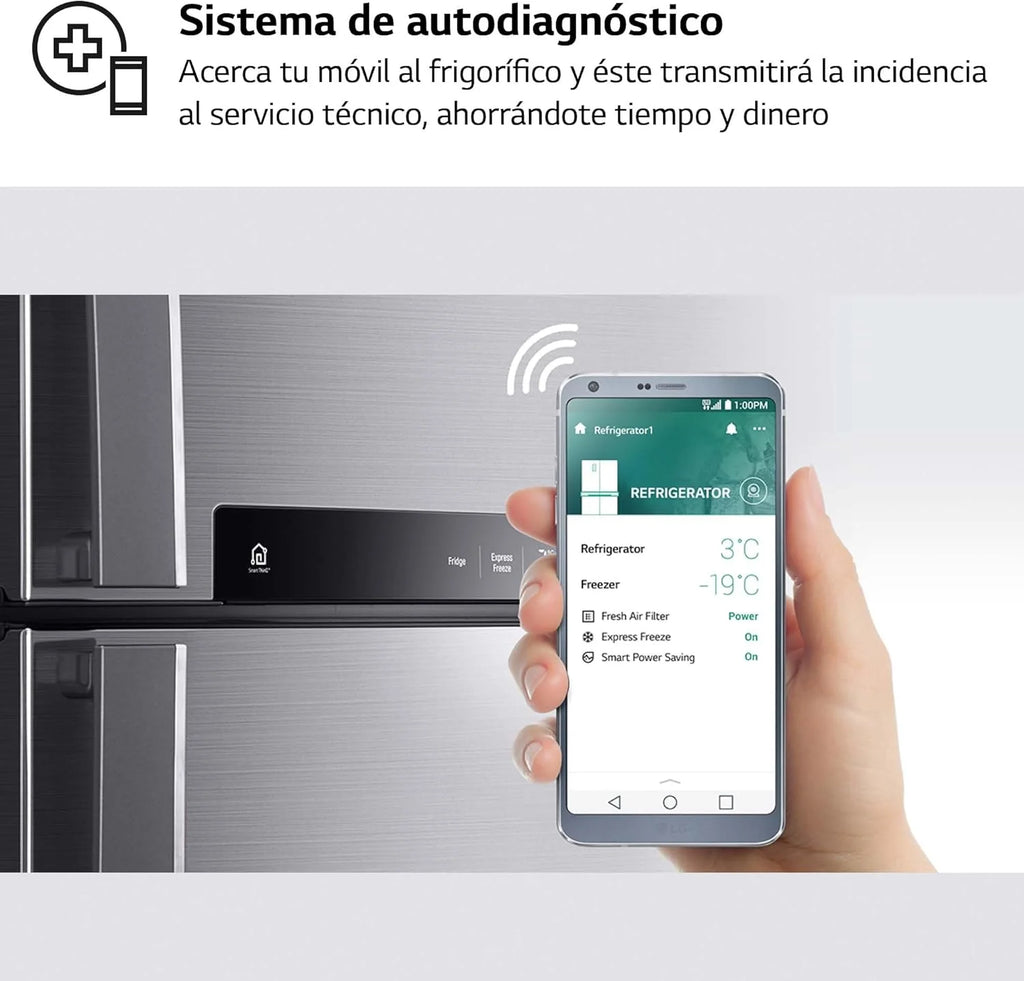 GBP61DSXGC - Frigorífico Combinado No Frost, Freezer, Compressor Smart Inverter, Cor Inox Antidigitais, 186 cm, 341 l