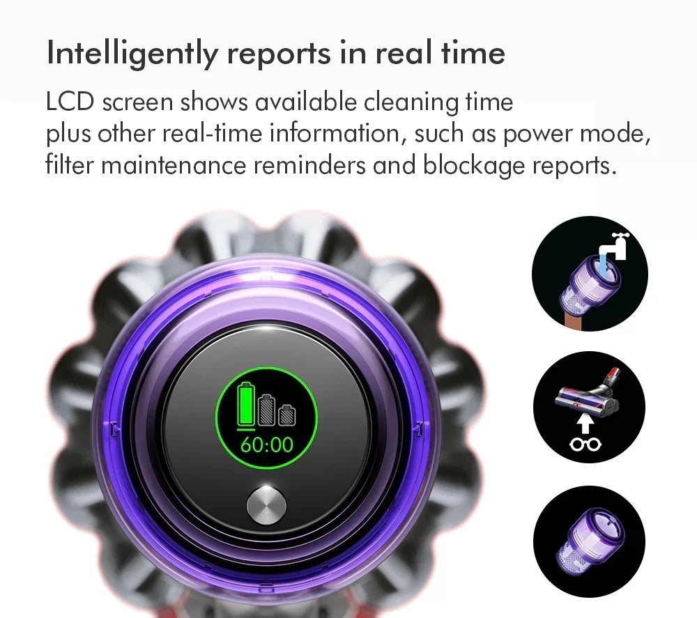 Dyson V11 Extra - Aspirador de Pó sem Fio - Até 60 minutos de autonomia - Acabamento Níquel e Vermelho
