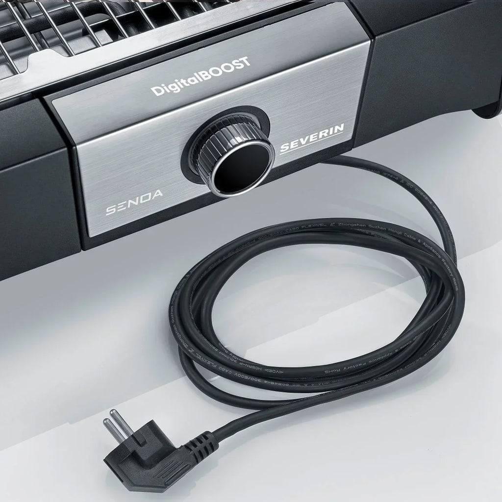 Churrasqueira Elétrica com Visor Oled Digital Boost S com Pernas Preta PG 8118 Severin