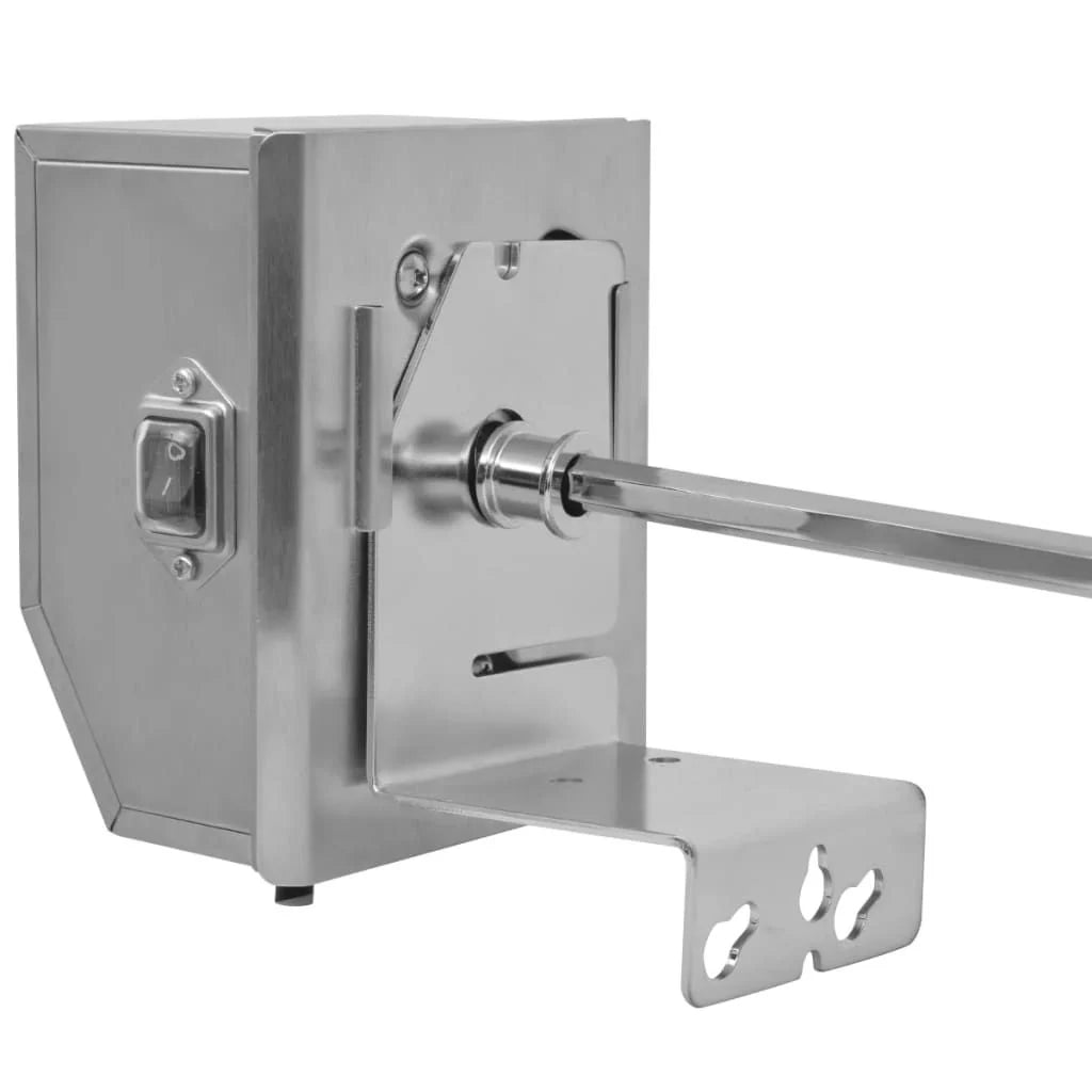 Espeto Giratório para Churrasco com Motor Profissional de Aço Inoxidável 900 mm Vidaxl
