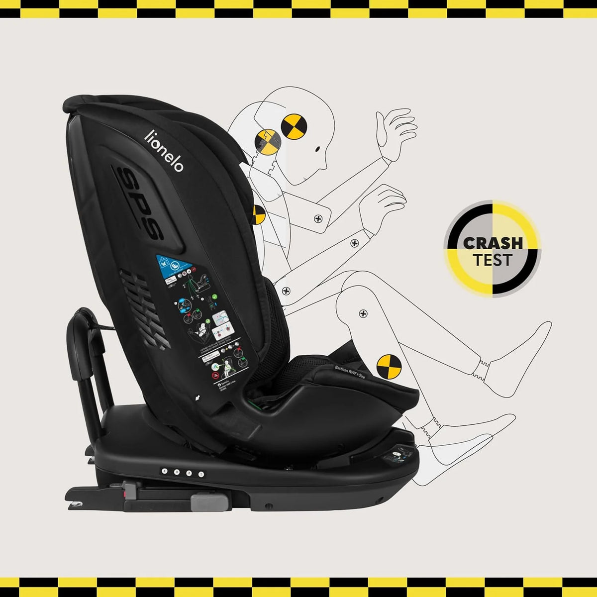 LIONELO Bastiaan RWF i-Size Cadeira Auto Rotativa 360° para Bebé 0-36kg, Instalação Frontal e Traseira (18kg), ISOFIX TopTether, Apoio de Cabeça e Encosto Ajustáveis Proteção Lateral