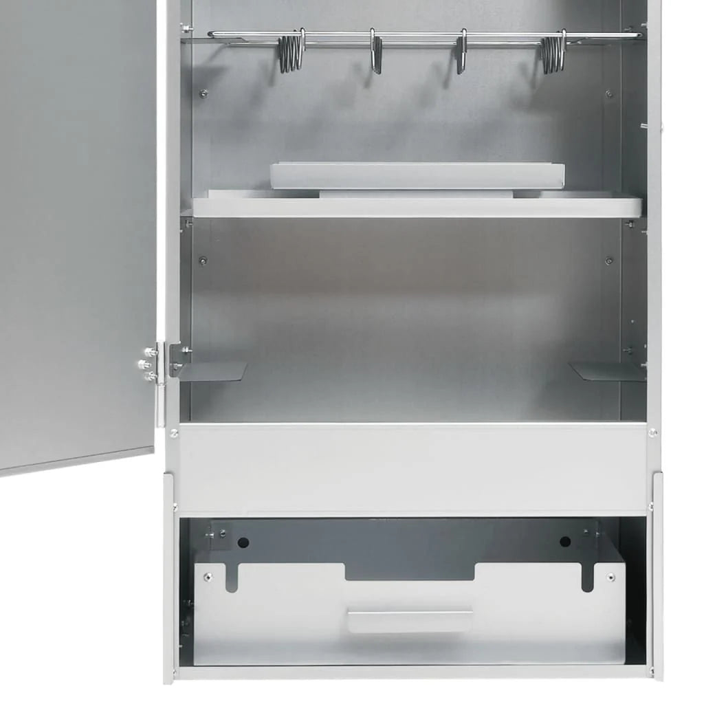 Churrasqueira Defumadora com Mesa Aço Galvanizado Vidaxl