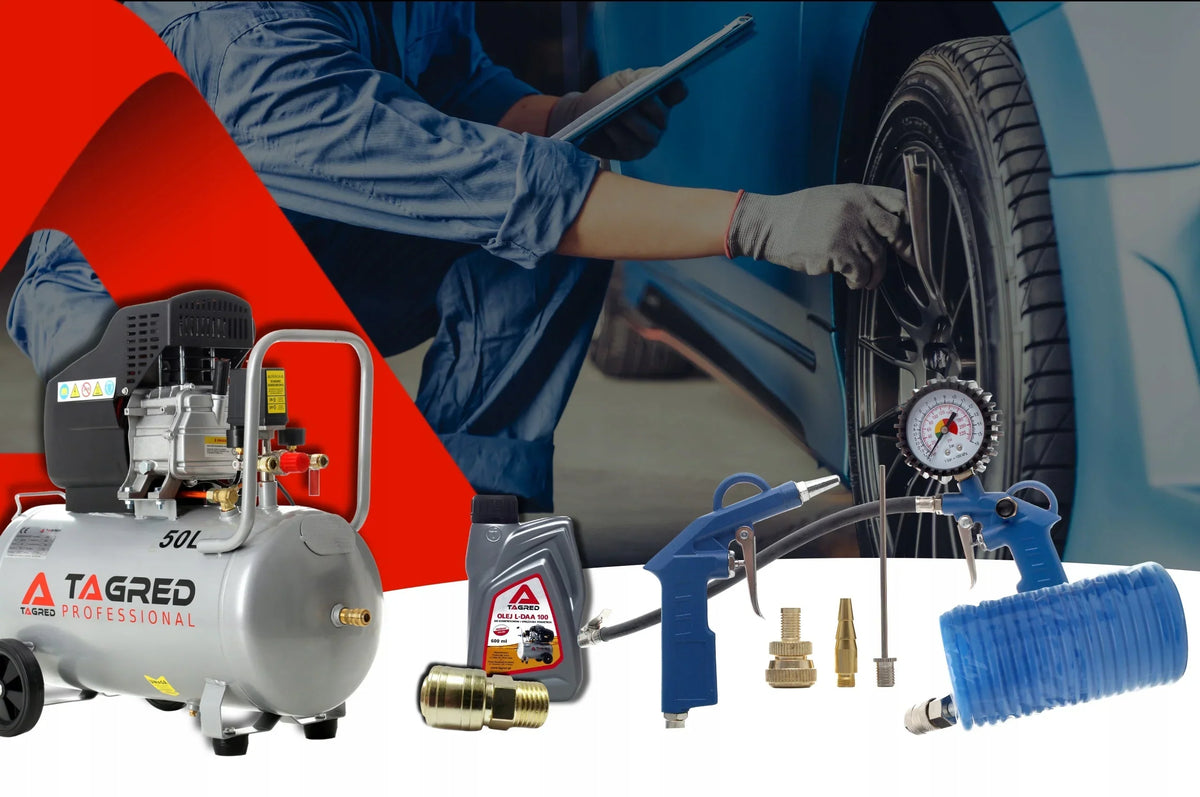 COMPRESSOR DE AR A ÓLEO 50L POTENTE GRÁTIS KIT +6 EM 1 EFICIENTE 9 bar 300L