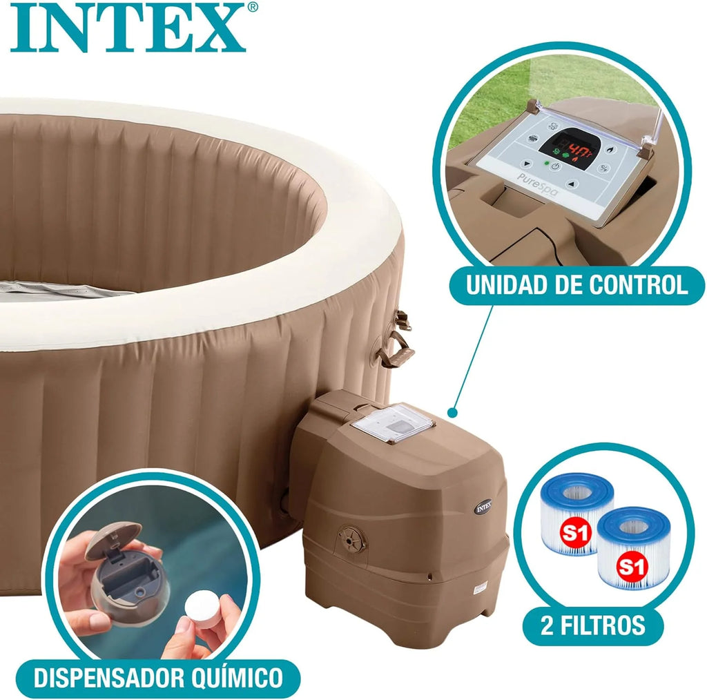 Intex 28428EX Spa inflável, bege, 6 pessoas