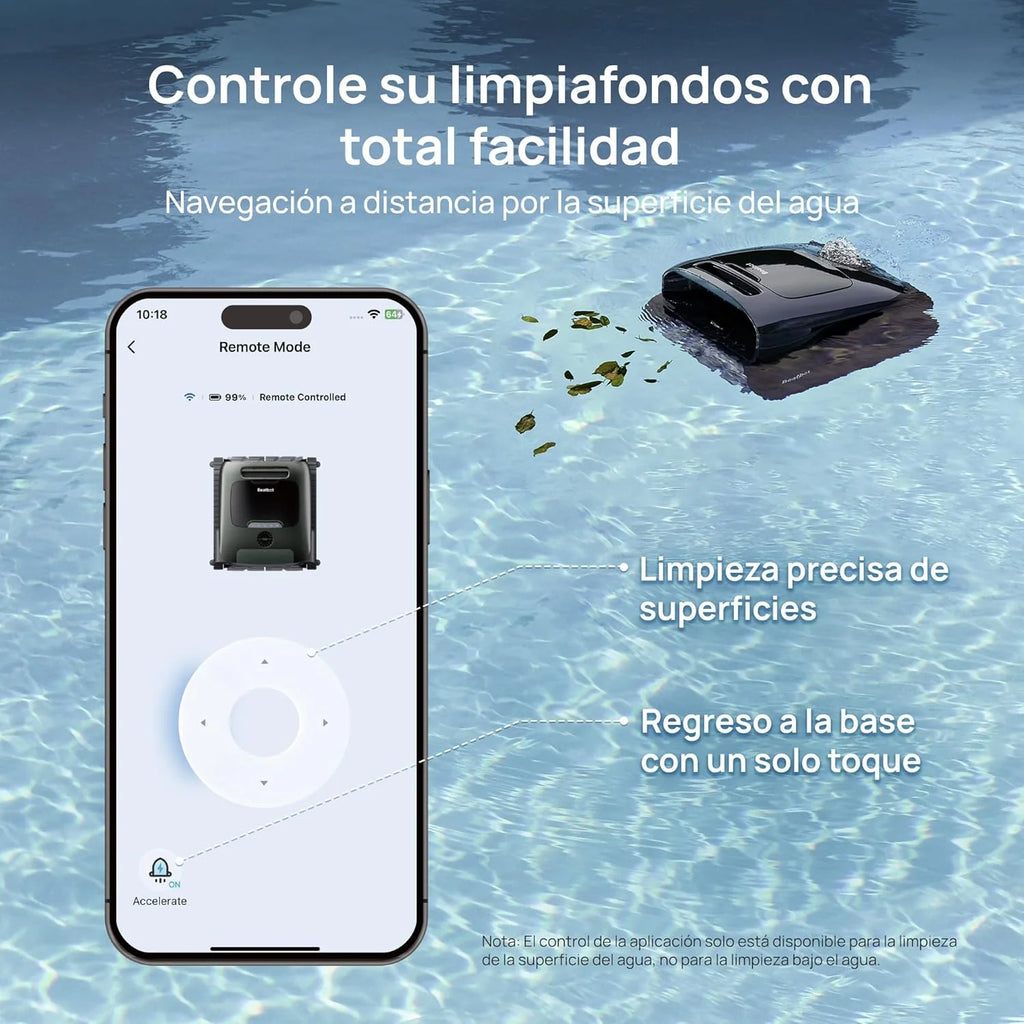 Beatbot AquaSense 2 Pro - Robô Aspirador de Piscina, Limpeza 5 em 2 Inigualável, Limpa a Superfície da Água com Navegação Remota, Estacionamento em Superfície, Clareia a Água, para Piscinas