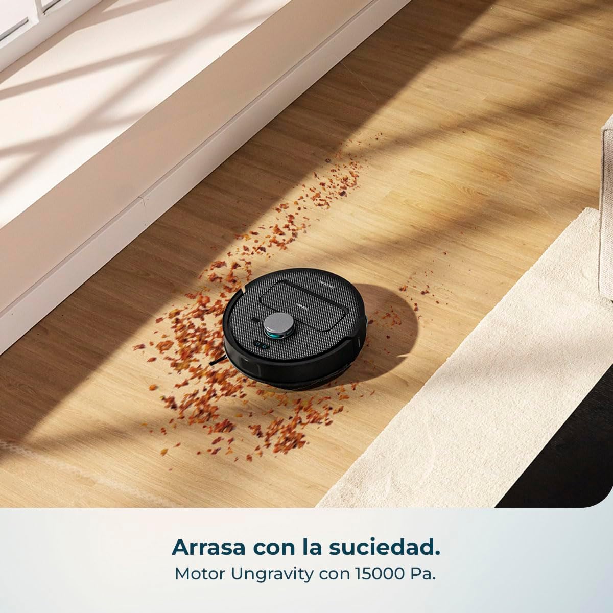 Cecotec Robô Aspirador e Passa Pano com Base de Esvaziamento Automático e App Conga X50 X-Treme. Navegação a Laser, Mapeamento Interativo, 15000Pa, Autonomia 240mins, Panos Eleváveis, Base com 3 Depósitos
