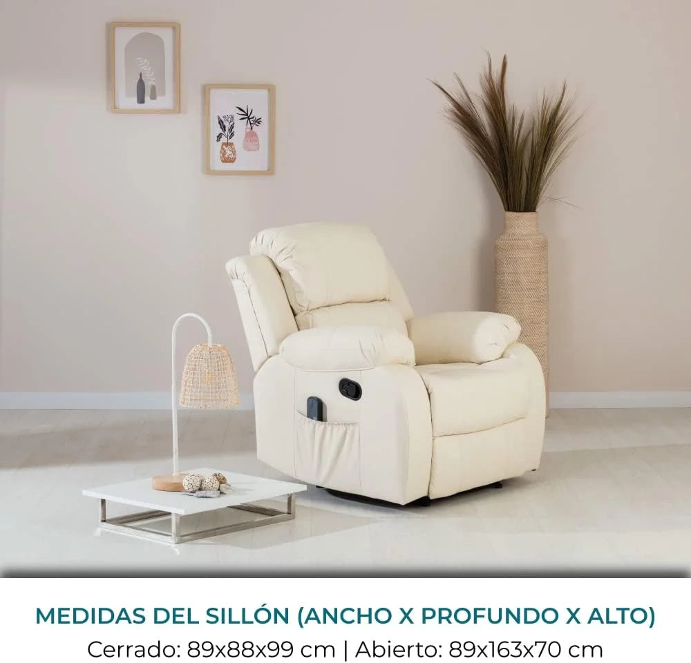 Don Descanso - Poltrona de Massagem Relaxante com Aquecimento Trevi Preta Reclinável 160º com 8 Motores Silenciosos, Aquecimento Lombar, Sistema de Massagem em 4 Zonas e Acabamento em PU Anti-Rachaduras [Inclui Controle Remoto]. Ideal para Idosos