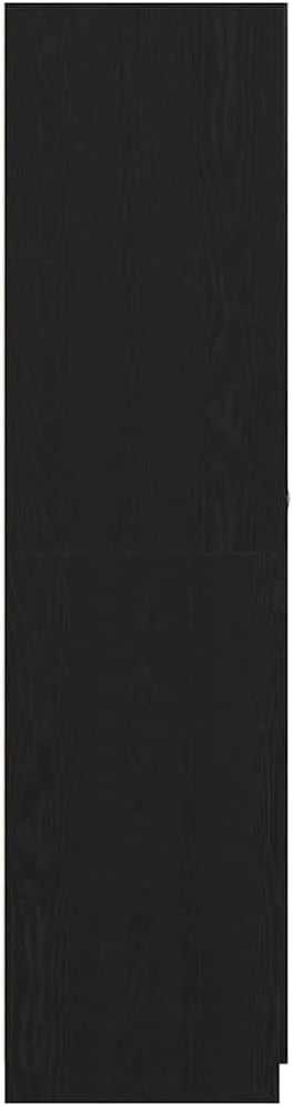 vidaXL Roupeiro Carvalho Preto 90 x 52 x 200 cm contraplacado, Armazenamento Moderno para Sala, Roupeiro Retangular, Organizador eficiente, solução elegante e economizadora de espaço