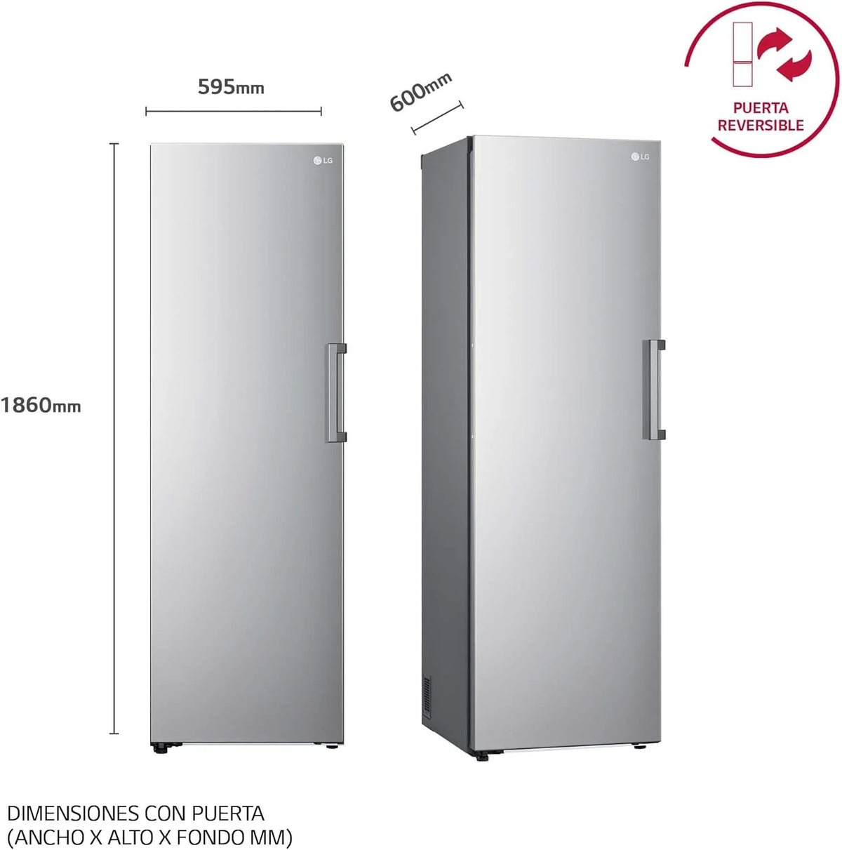 GFT41PZGSZ - Congelador No Frost Total, 1 Porta, Compressor Smart Inverter, 355 L e 186 cm, Congelador Vertical com Função de Congelamento Rápido, Cor Inox