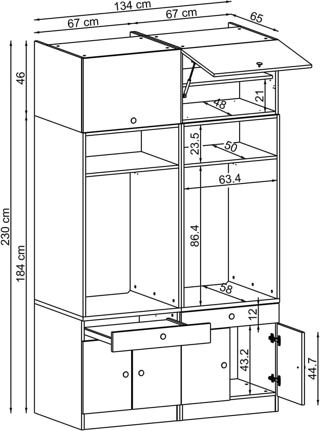 • Armário para máquina de lavar com prateleira extensível • Economiza espaço • Prático • Ideal para lavanderia (carvalho preto, 2 x armários + 2 x acessórios (230 cm de altura)