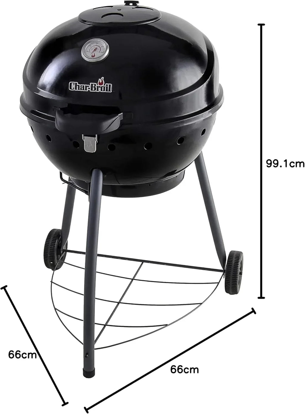 Churrasqueira a Carvão Char-Broil Kettleman - Churrasqueira a Carvão com Chaleira, Tecnologia TRU-Infrared, Bandeja de Cinzas Removível - Ideal para Cozinhar ao Ar Livre, no Jardim e no Pátio