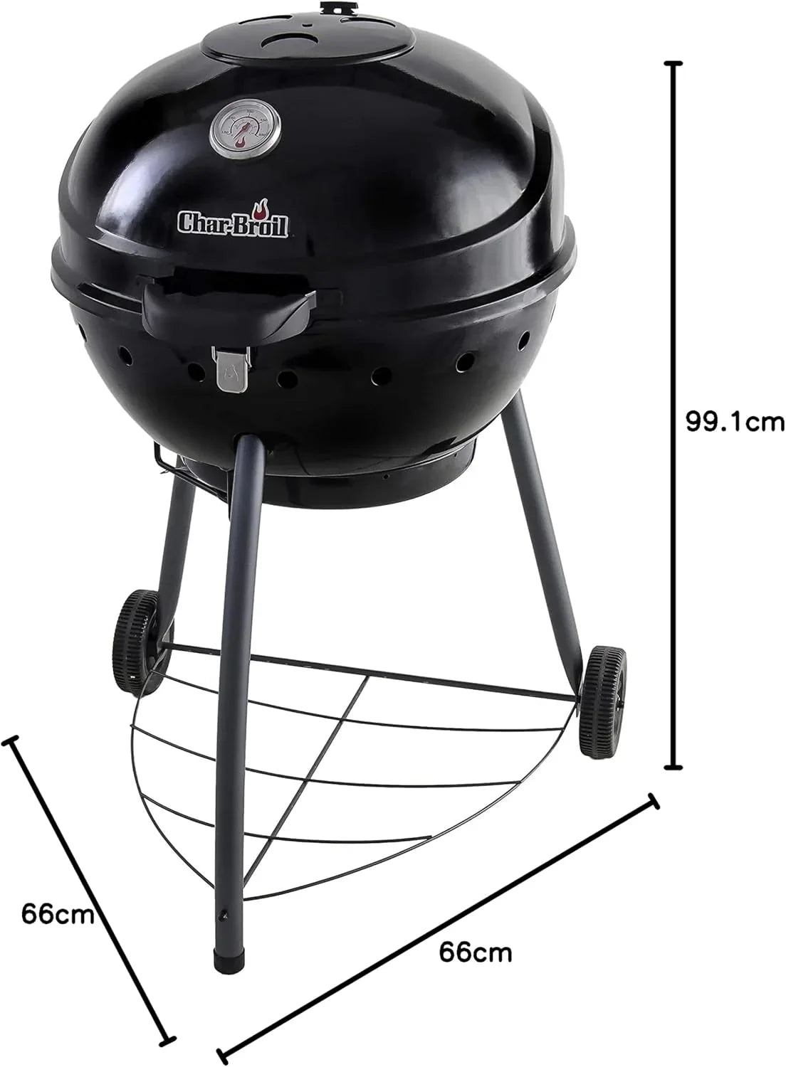 Churrasqueira a Carvão Char-Broil Kettleman - Churrasqueira a Carvão com Chaleira, Tecnologia TRU-Infrared, Bandeja de Cinzas Removível - Ideal para Cozinhar ao Ar Livre, no Jardim e no Pátio