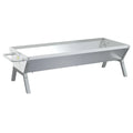 Bandeja para churrasco em aço inoxidável prateado 118x42x30,5 cm Vidaxl