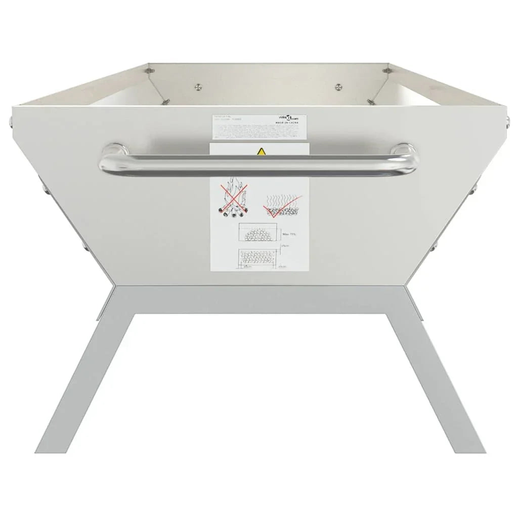Bandeja Para Churrasco Aço Inoxidável Prateado 118x42x30,5 Cm Vidaxl