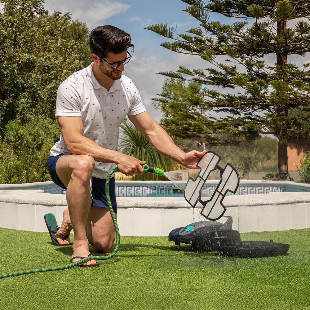 Cecotec Robot Aspirador de Piscina Sem Fio Conga Pooldroid 2000 FloorMaster. Autonomia 100mins, Piscina sem Inclinações, até 80m2, Profundidade Máxima 2,5m, Capacidade 2,5L, Filtro de Alta Eficiência