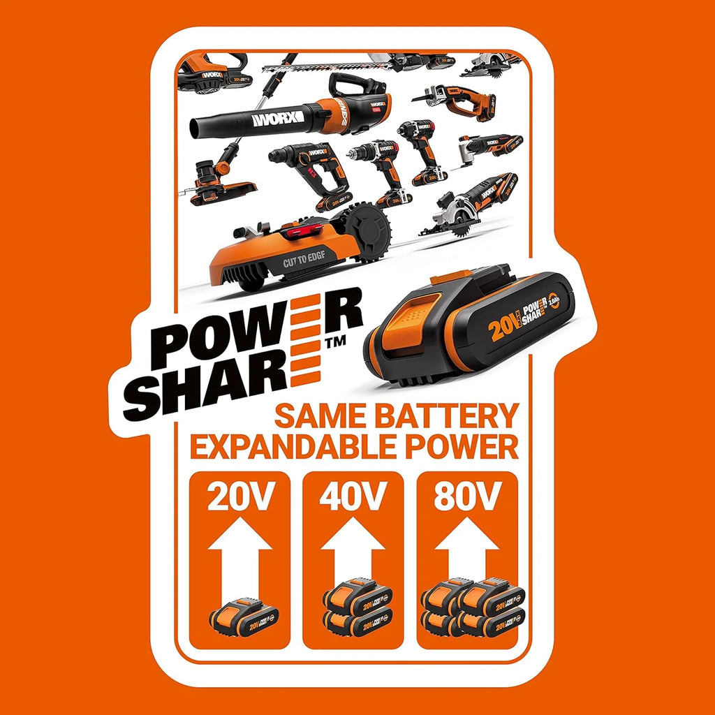 Soprador de Folhas WORX WG584E 40V (220V) 145km/h, 40 V