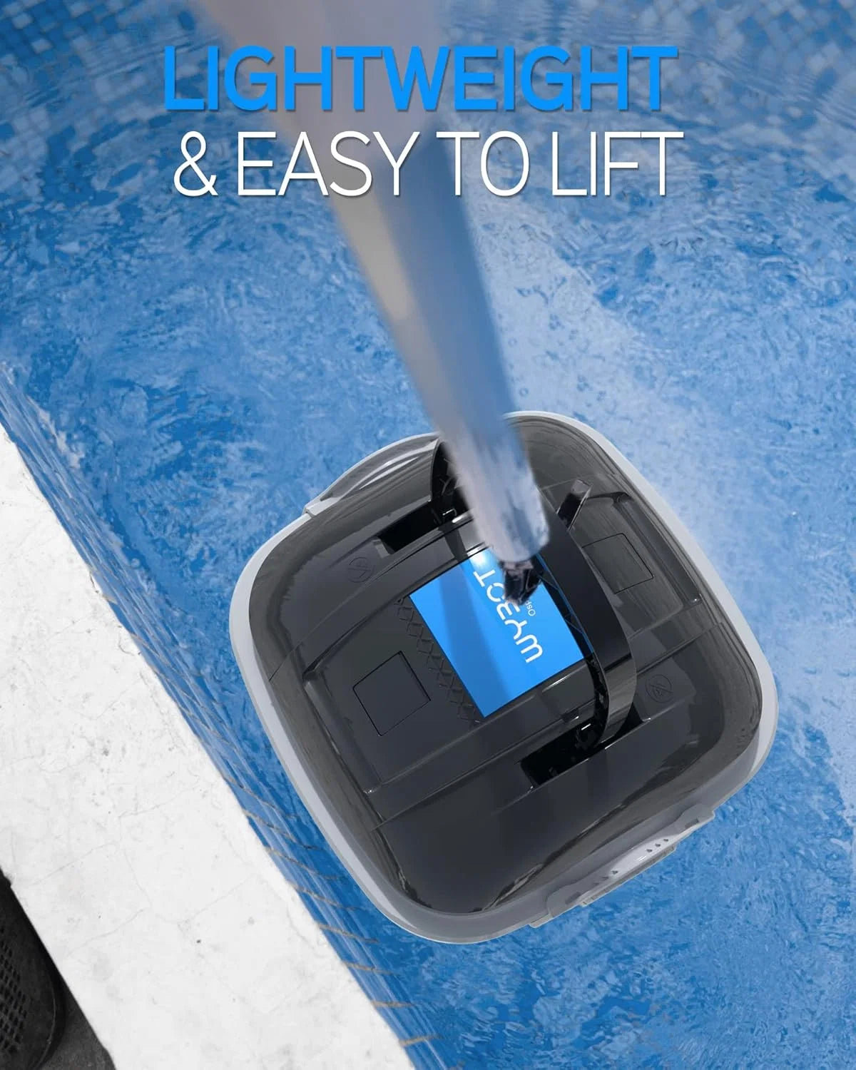 Robô Aspirador de Piscina Elétrico Sem Fio para Piscinas de Até 80m², 100 Minutos, Dupla Filtragem e Estacionamento Automático, Robô Aspirador de Piscina com Motores de Dupla Tração