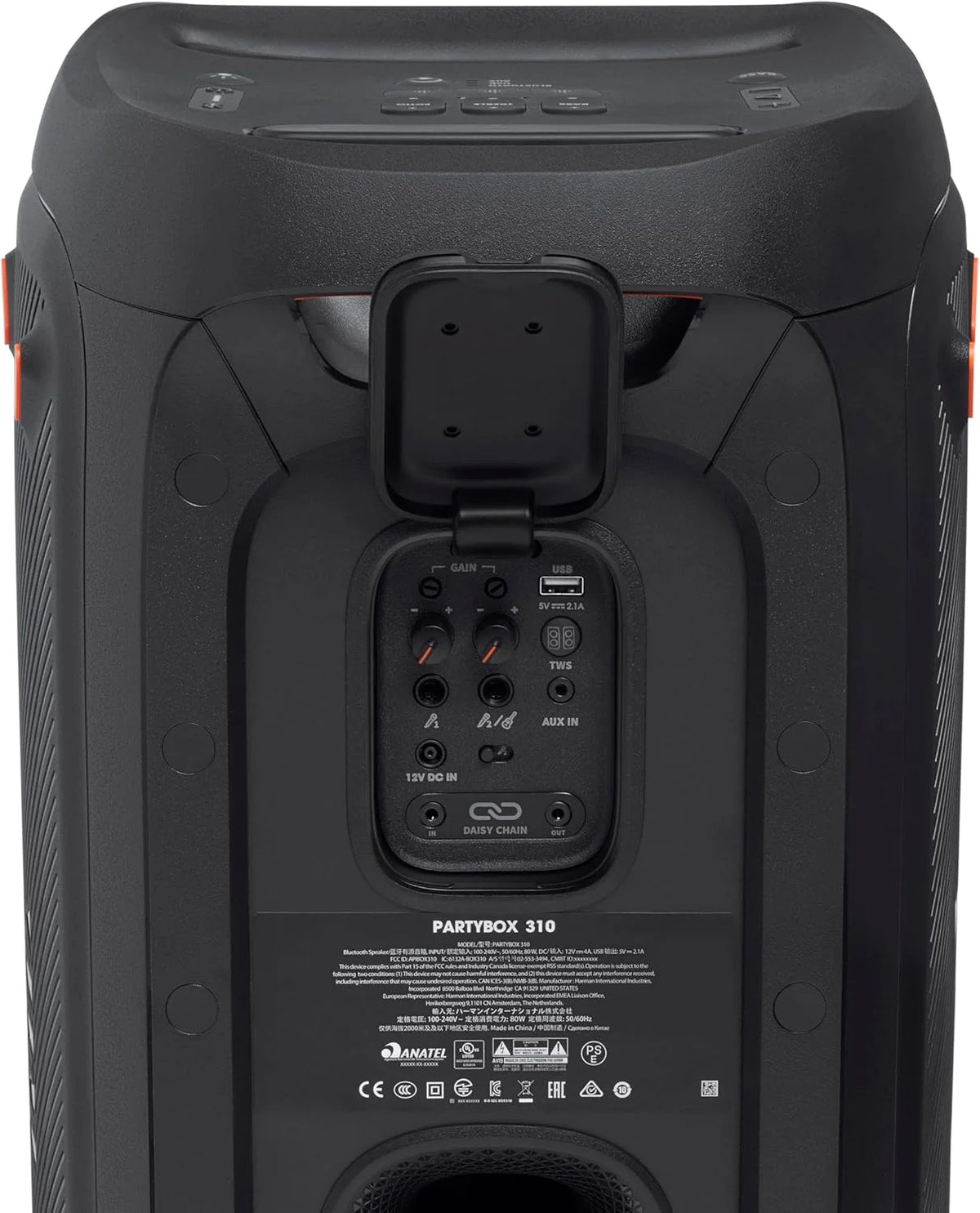 Jbl Partybox 110 JBLPARTYBOX110EU Alto-falante Bluetooth, preto, 24 x 69 x 2,5 cm