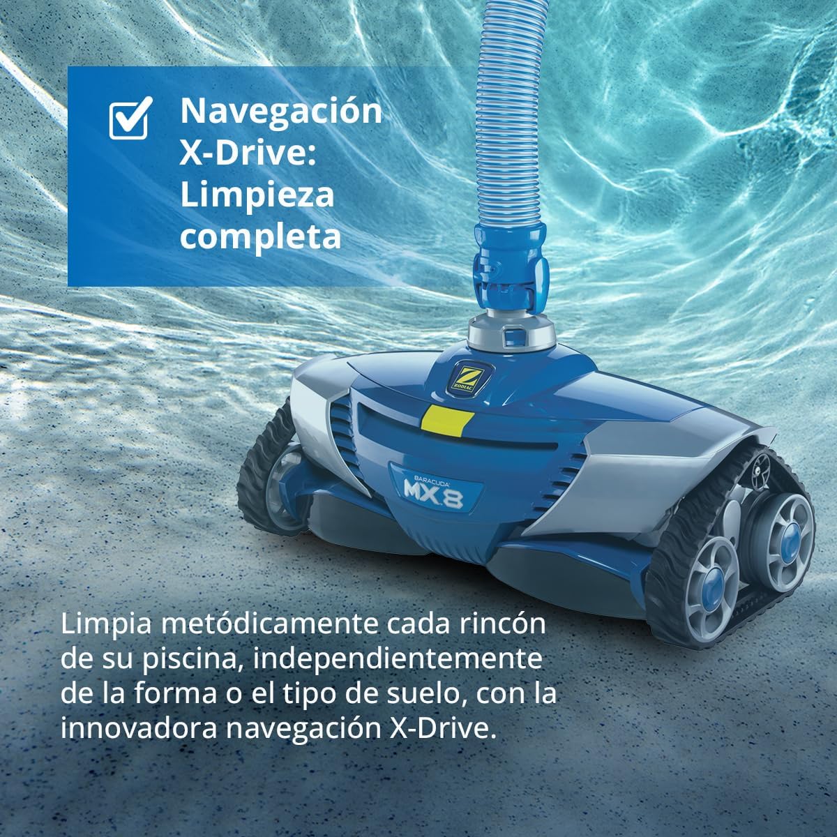 Robô de Piscina Hidráulico Zodiac MX8 para Piscinas Subterrâneas de até 12 x 6 m