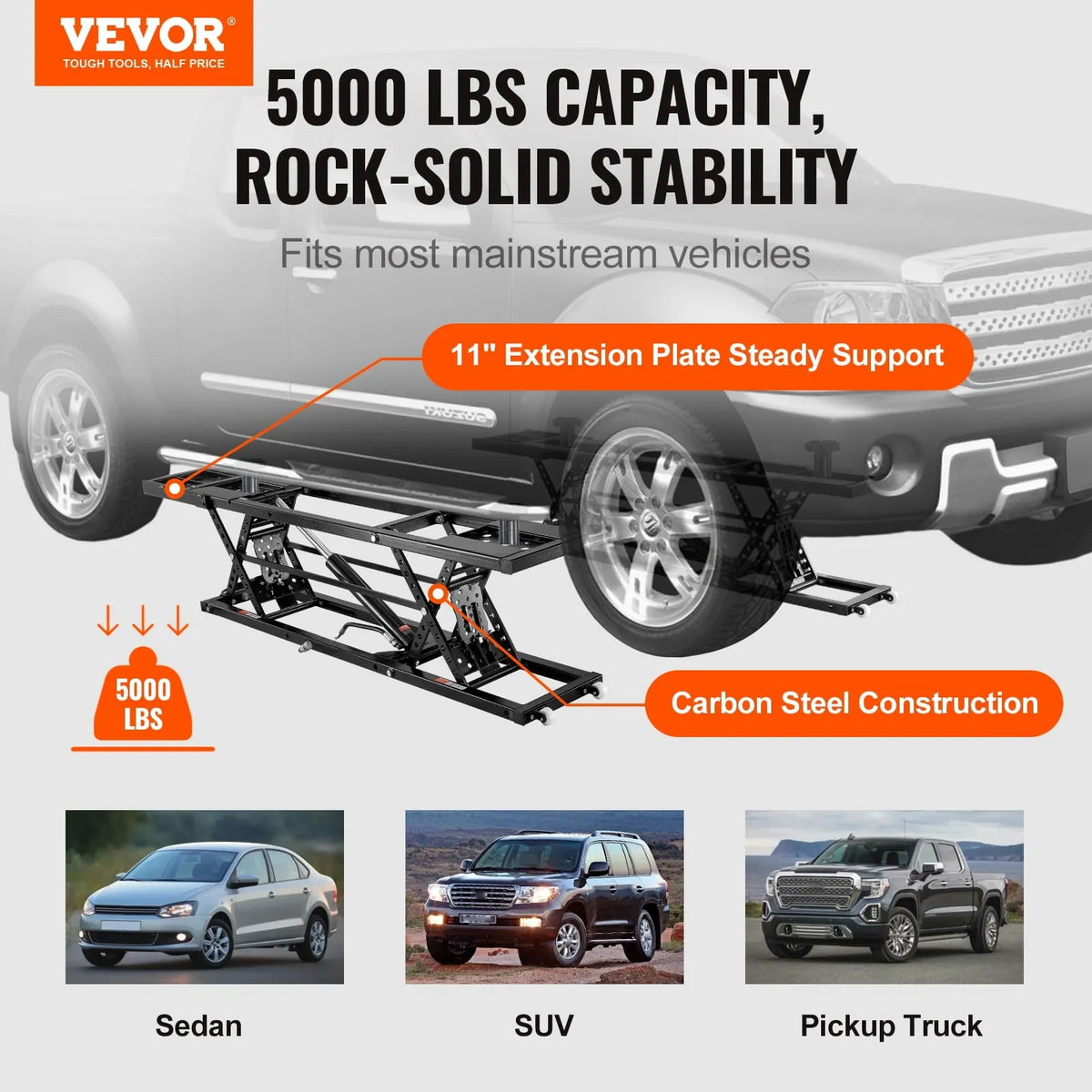 2026 Elevador de carro portátil 5000 LBS – Sistema de elevação automática para garagem doméstica