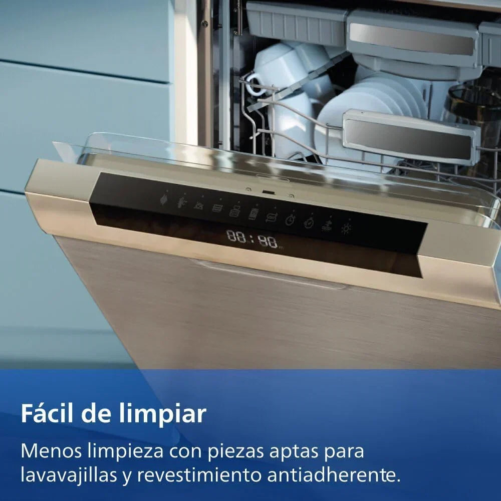 Fritadeira sem Óleo Philips Airfryer Série 4000 Cesto Vertical Duplo 10L – Tecnologia RapidAir, Sincronização, 2 Cestos Simultaneamente, 45% Menos Espaço, Revestimento Cerâmico Livre de PFAS, Janelas de Visualização (NA460/00)