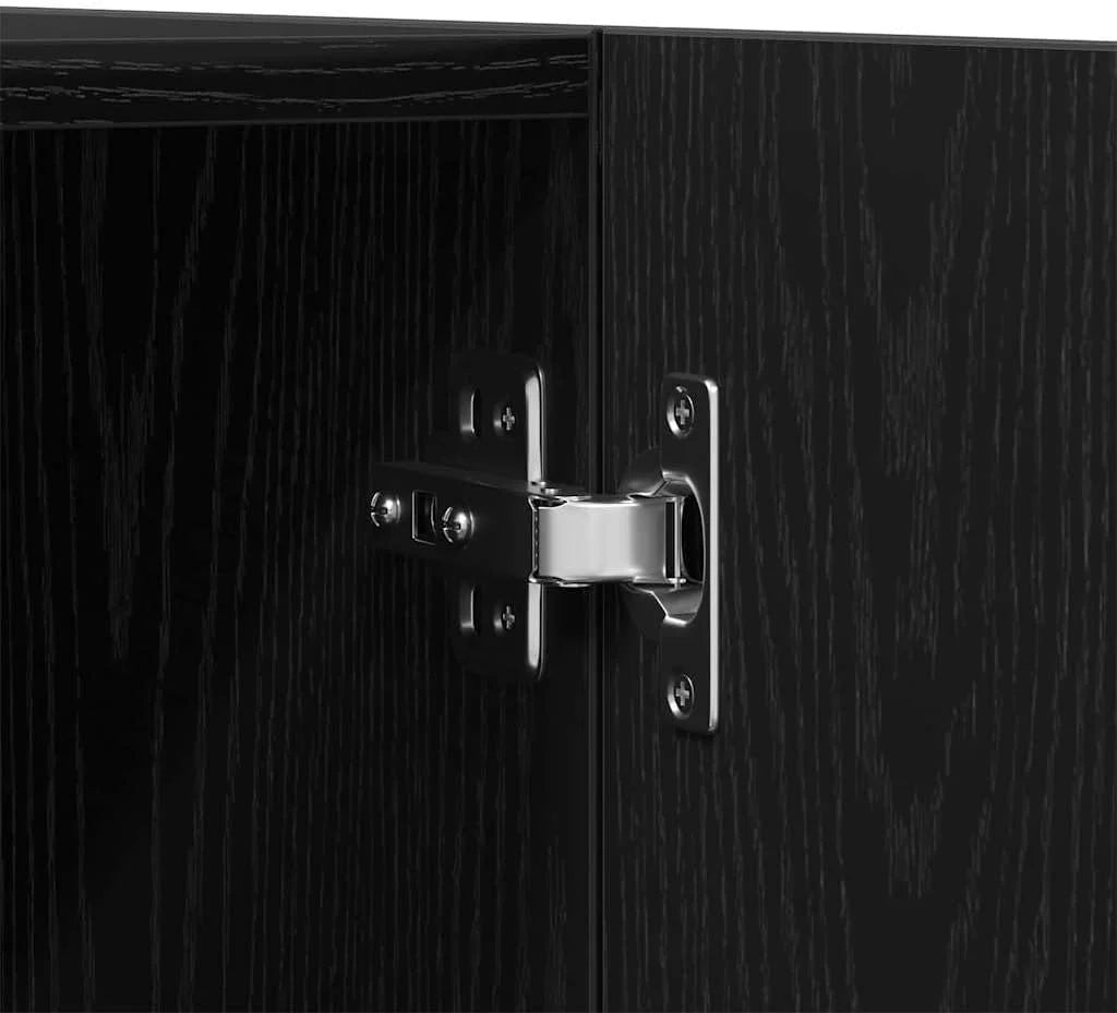 vidaXL Roupeiro Carvalho Preto 90 x 52 x 200 cm contraplacado, Armazenamento Moderno para Sala, Roupeiro Retangular, Organizador eficiente, solução elegante e economizadora de espaço