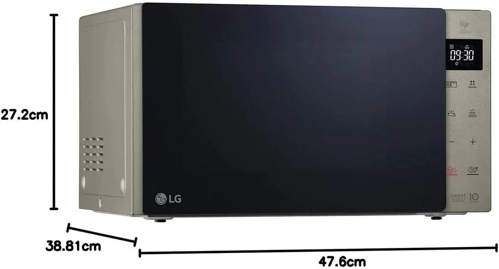 Forno Micro-ondas LG MH6535GIS com Tecnologia Inverter e Grill de Quartzo, 25 Litros de Capacidade, 1000 W, Programas Automáticos, Níveis de Potência Ajustáveis para Cozimento Ideal e Função EasyClean, Preto