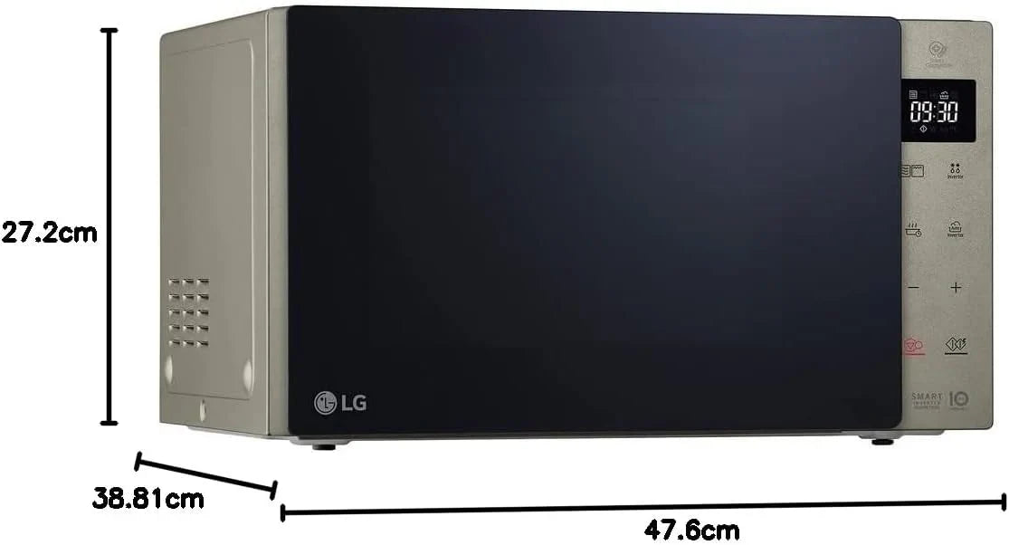 Forno Micro-ondas LG MH6535GIS com Tecnologia Inverter e Grill de Quartzo, 25 Litros de Capacidade, 1000 W, Programas Automáticos, Níveis de Potência Ajustáveis para Cozimento Ideal e Função EasyClean, Preto