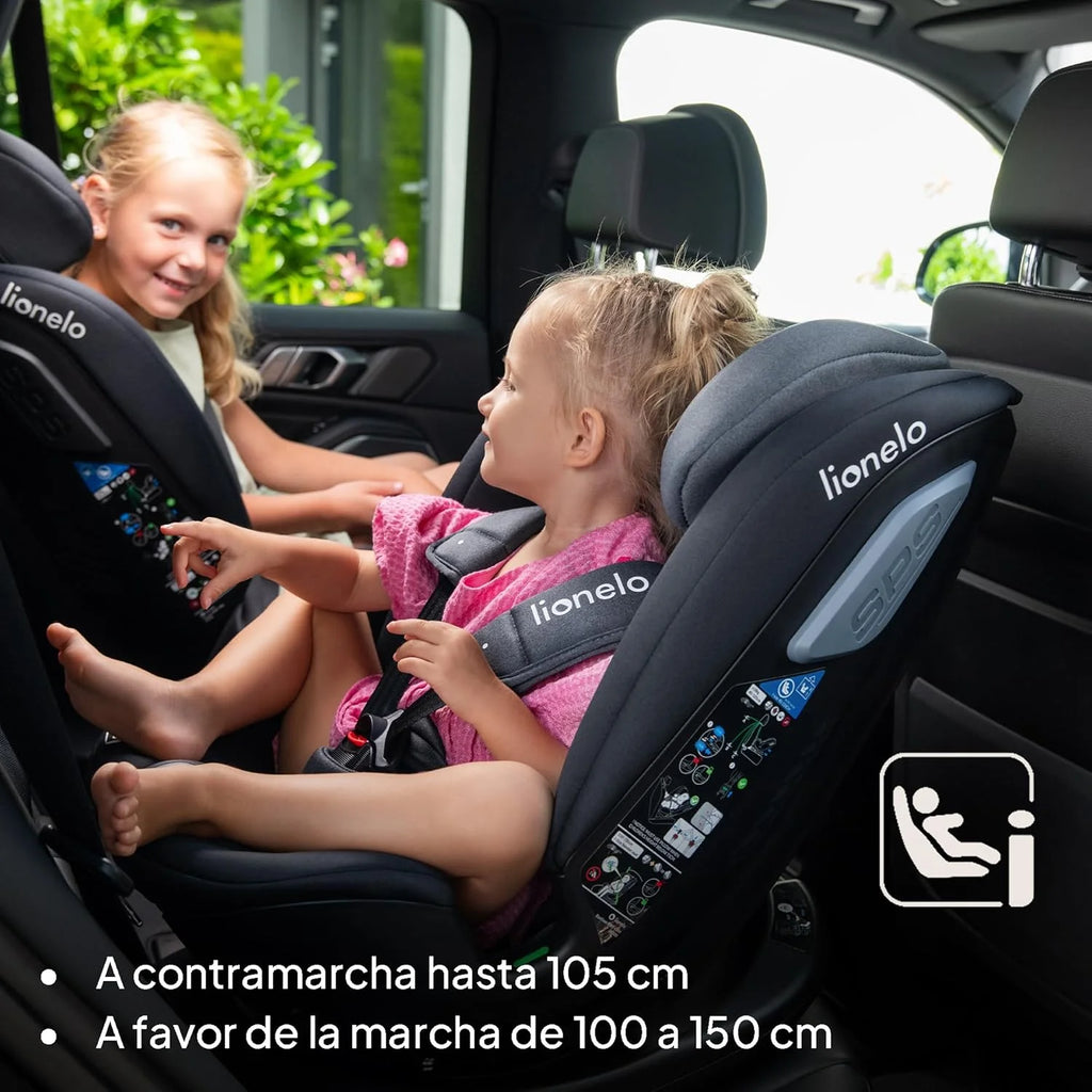 LIONELO Bastiaan RWF i-Size Cadeira Auto Rotativa 360° para Bebé 0-36kg, Instalação Frontal e Traseira (18kg), ISOFIX TopTether, Apoio de Cabeça e Encosto Ajustáveis Proteção Lateral