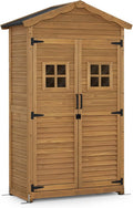 MCombo Armário de Jardim, Galpão de Jardim de Madeira Resistente às Intempéries, Armário para Ferramentas, Galpão de Ferramentas para Exterior 57×109×180 cm, 1152 (Natural)