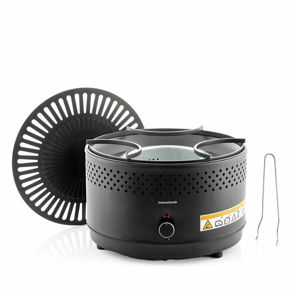 Churrasqueira a Carvão sem Fumaça Portátil Innovagoods Ferro Ø28,5 X 18 Cm, Ø28,5 X 18 Cm Preto