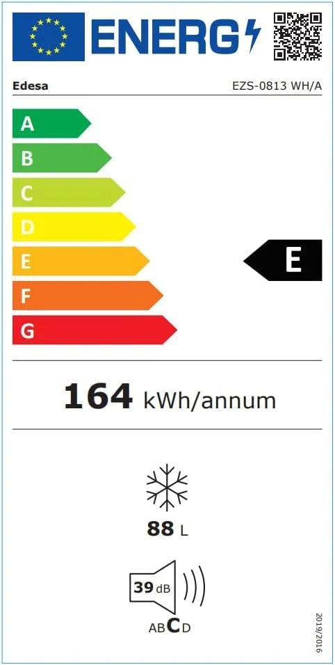 Edesa Congelador Horizontal EZS-0813 WH/A de Bancada Frio Homogêneo Regulação Mecânica de Temperatura 3 Gavetas de Capacidade e Porta Reversível Puxador Integrado Largura 55,3cm Cor Branco