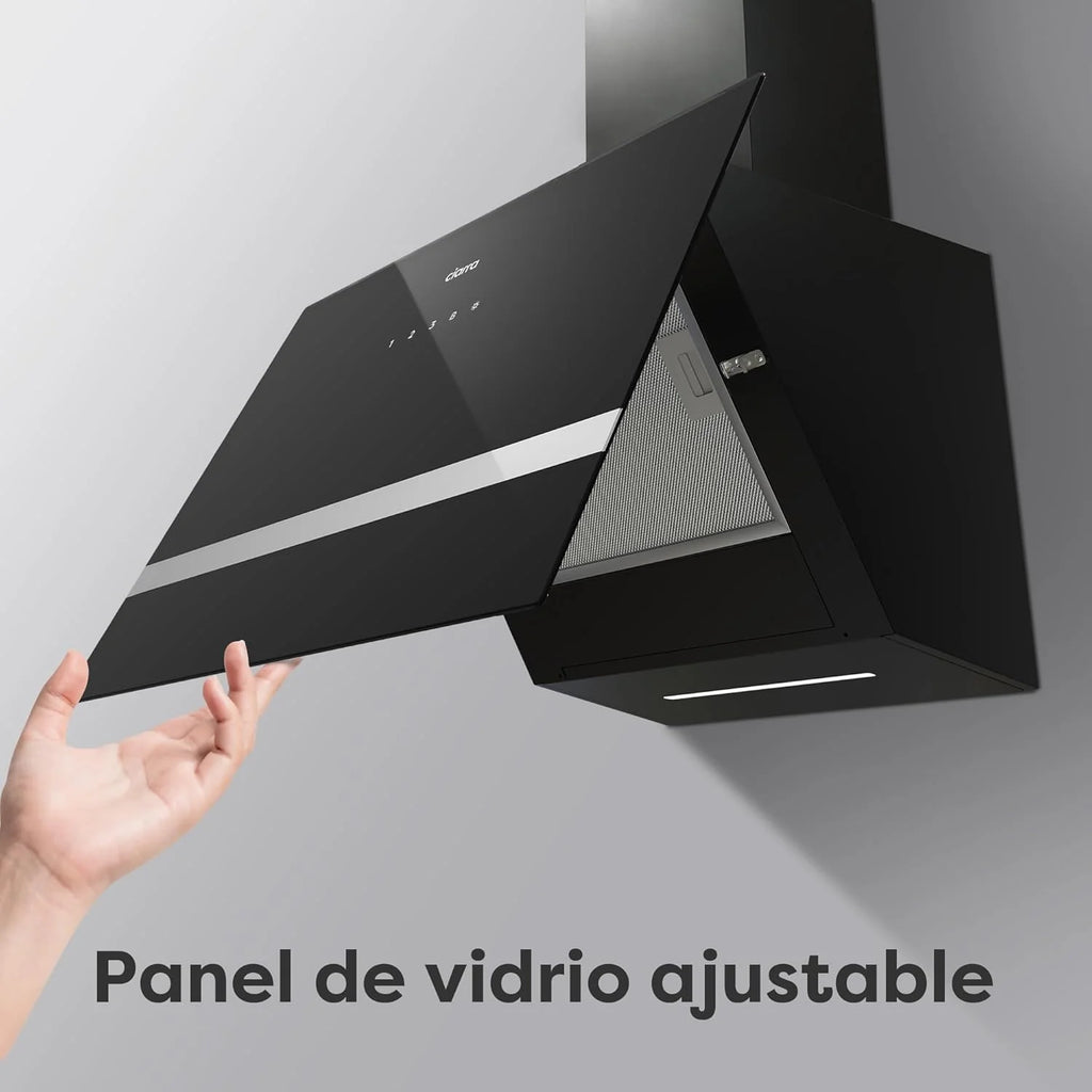 CIARRA CBCB6736H Coifa de Parede 60cm Classe A+++ 3 Velocidades Exaustão Externa e Recirculação Interna por Filtro de Carvão CBCF003 Luz LED