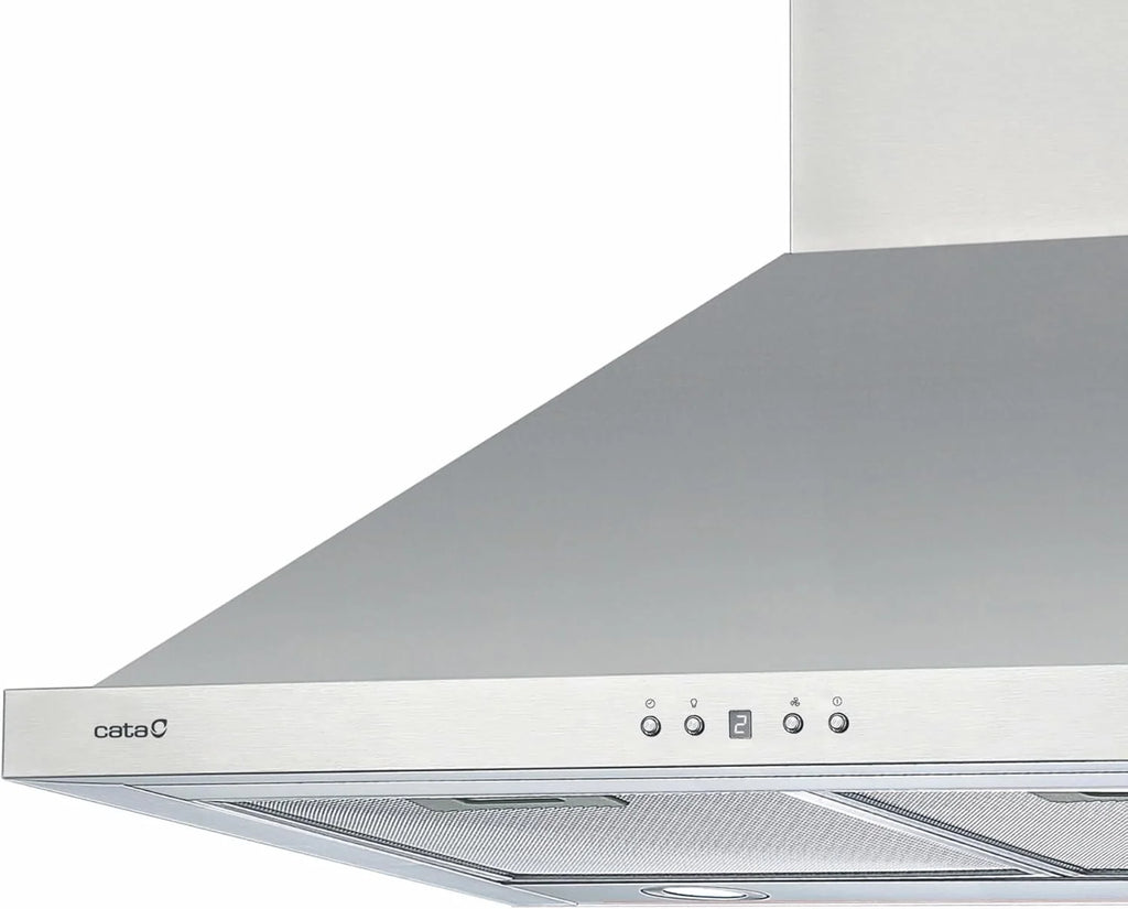 CATA Coifa de Parede BETA PRO 7000 X Painel Eletrônico Timer 3 Níveis de Extração 1027 m³/h Nível de Ruído 64 dB Motor A100 Consumo 380 W Iluminação Led Cor Inox