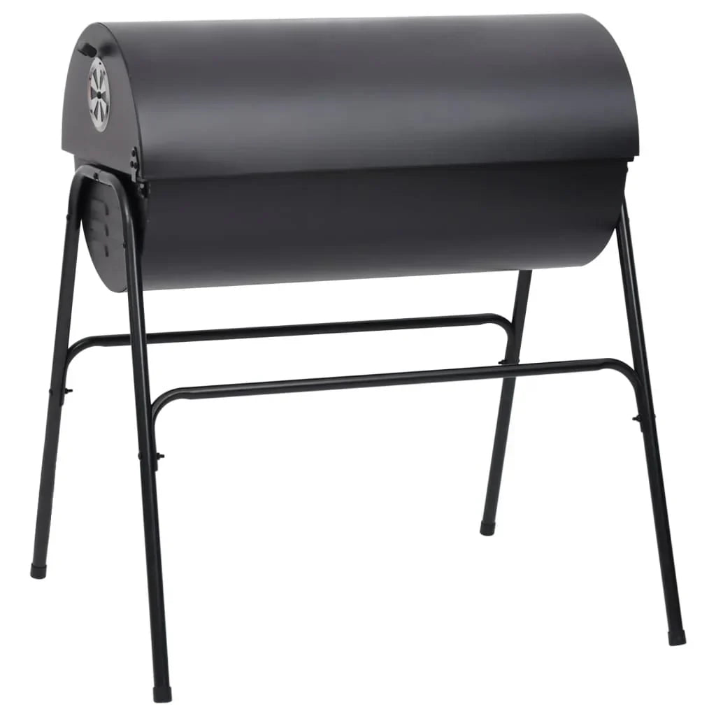 Parrilla 2026 com 2 grelhas de cozimento preta – Churrasqueira portátil de 80x95x90 cm em aço